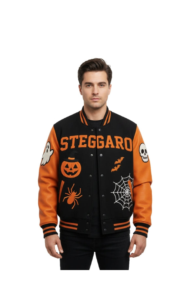 Halloween Pumpkin Varsity Jacket