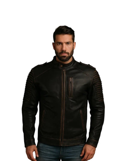 Men's Handmade Vintage Halloween Leather Jacket for Halloween