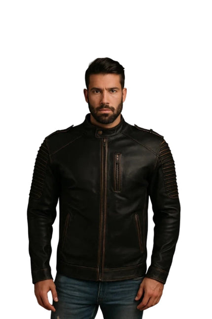 Men's Handmade Vintage Halloween Leather Jacket for Halloween