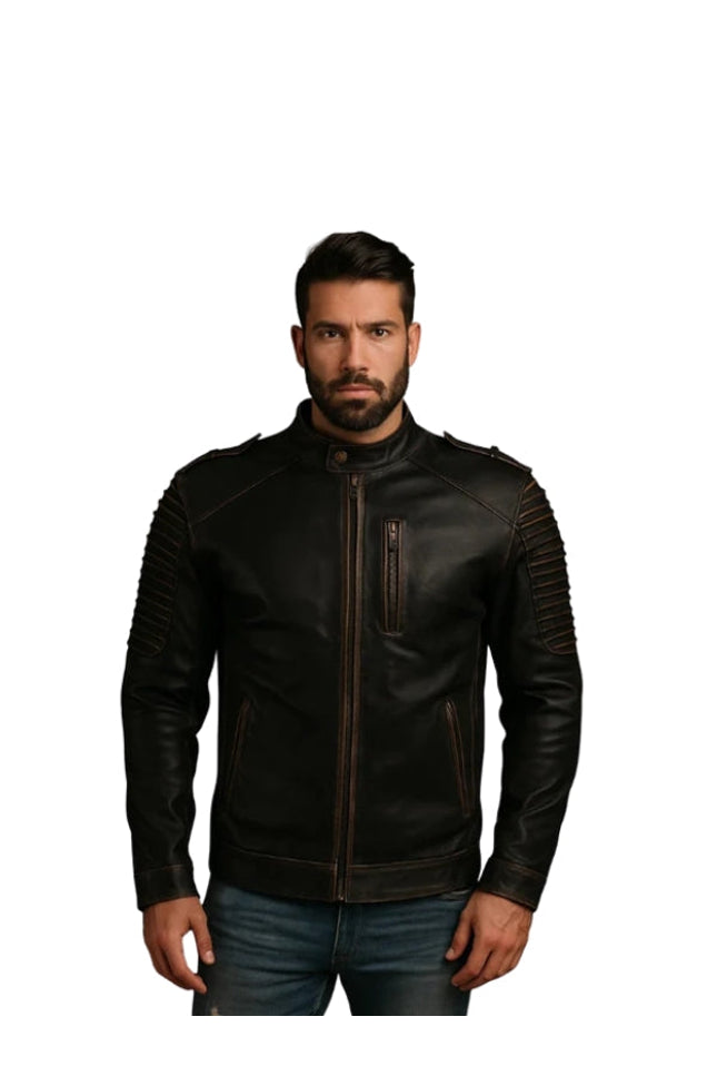 Men's Handmade Vintage Halloween Leather Jacket for Halloween