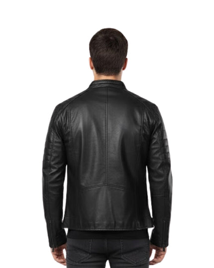 Men's Black Café Racer Biker Jacket
