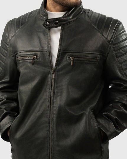 Men’s Premium Black Motorcycle Leather Jacket