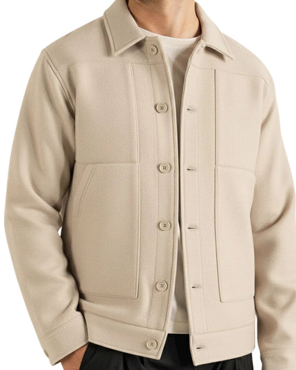 Beige Wool Universal Works Overshirt Jacket