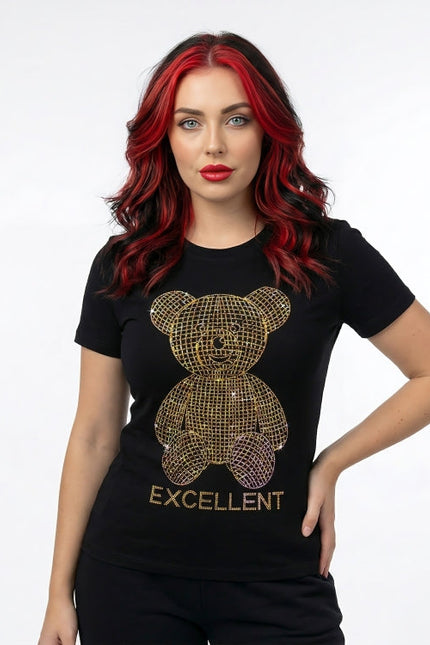 Bling Teddy Bear Rhinestone Tee