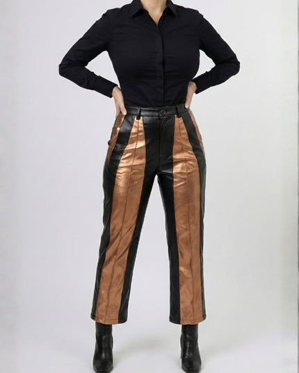Women’s Cropped Mid-Rise Leather Pants