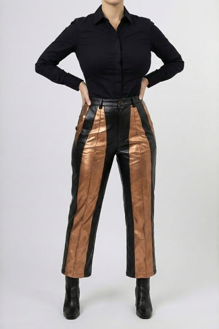 Women’s Cropped Mid-Rise Leather Pants