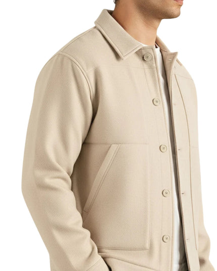 Beige Wool Universal Works Overshirt Jacket