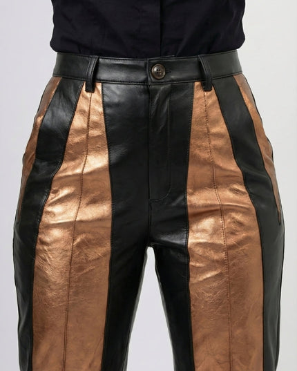 Women’s Cropped Mid-Rise Leather Pants