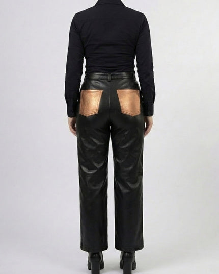 Women’s Cropped Mid-Rise Leather Pants