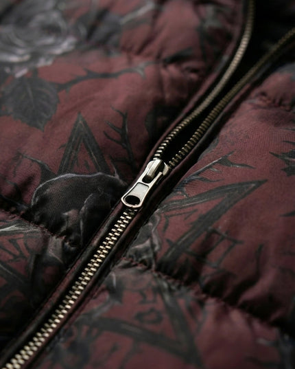 Men's Dark Floral Puffer Jacket