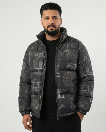 Men’s Black Parachute Puffer Jacket