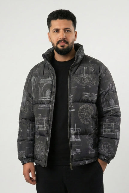 Men’s Black Parachute Puffer Jacket