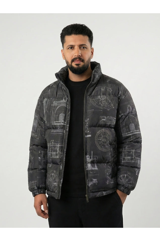 Men’s Black Parachute Puffer Jacket