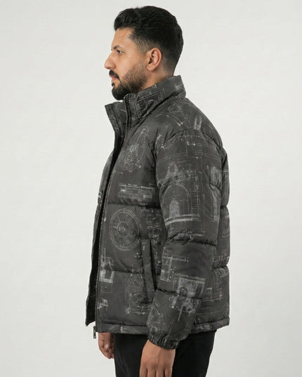 Men’s Black Parachute Puffer Jacket