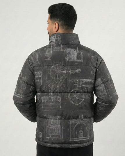 Men’s Black Parachute Puffer Jacket