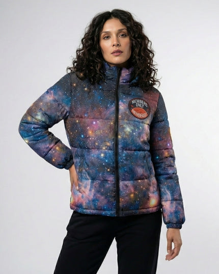 Women’s Cosmic Print Puffer Jacket