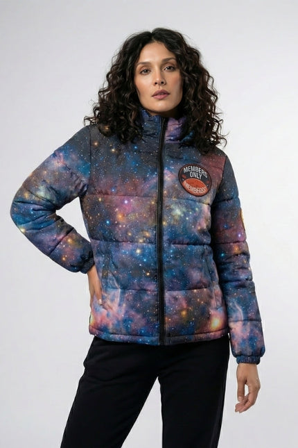 Women’s Cosmic Print Puffer Jacket