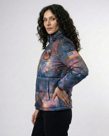 Women’s Cosmic Print Puffer Jacket