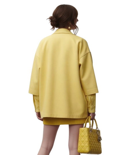 Lily Collins Emily in Paris S04 Yellow Leather Jacket