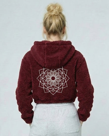 STARLET Sherpa Crop Hoodie - Embroidered Design