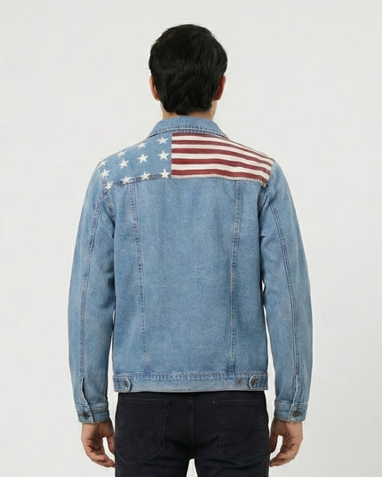 Men's American Flag Denim Jacket