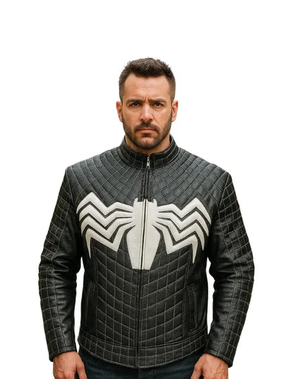 Venom Spider-Man black costume jacket inspired by superhero style