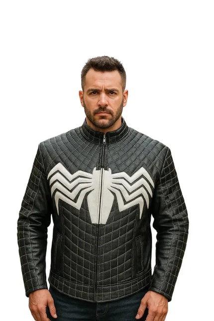Venom Spider-Man black costume jacket inspired by superhero style