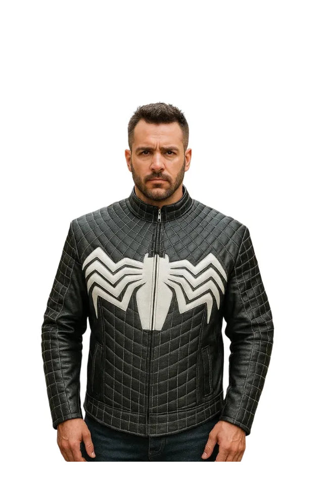 Venom Spider-Man black costume jacket inspired by superhero style