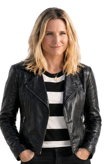 Veronica Mars Kristen Bell Black Biker Leather Jacket