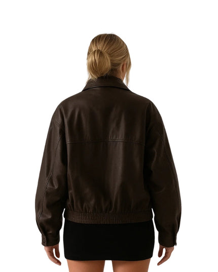 Women's Oversized Sheepskin Brown Jacket