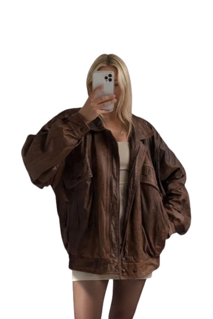 Women's Handmade Oversized Bomber Jacket