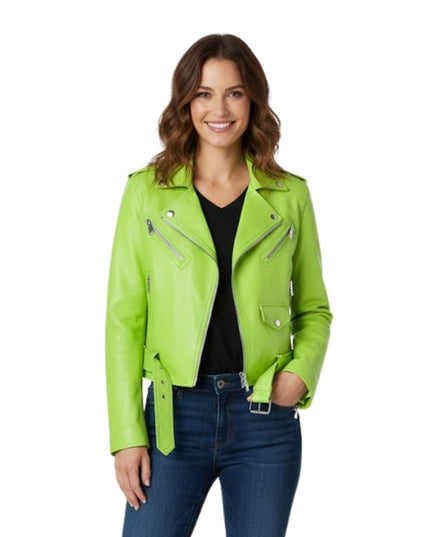 Women's Lime Green And Pink Jacket