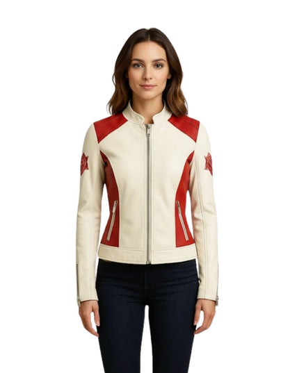 Women's Santa Reindeer Faux Leather Jacket