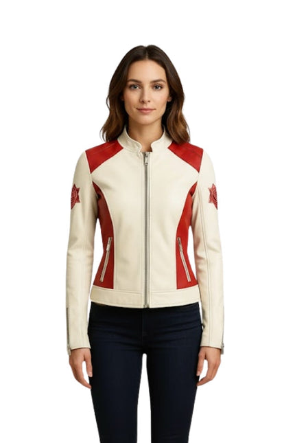 Women's Santa Reindeer Faux Leather Jacket