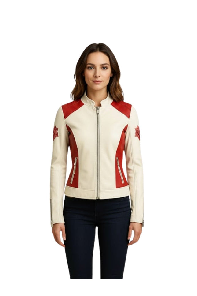 Women's Santa Reindeer Faux Leather Jacket