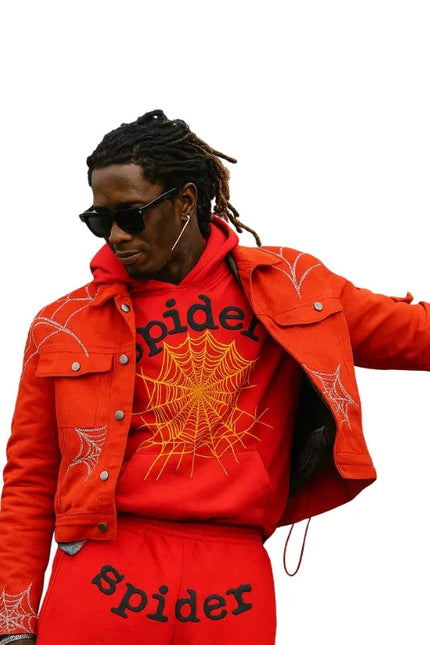 Young Thug spider denim jacket urban fashion look