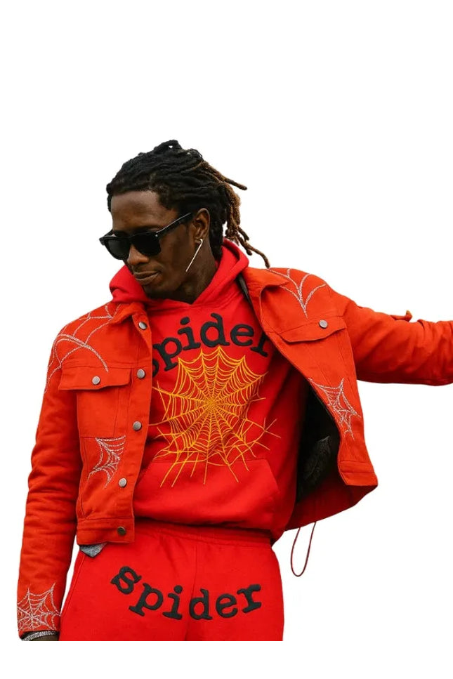 Young Thug spider denim jacket urban fashion look
