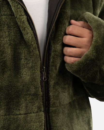 Men’s Reversible Hooded Jacket – Olive & Black Double Sided