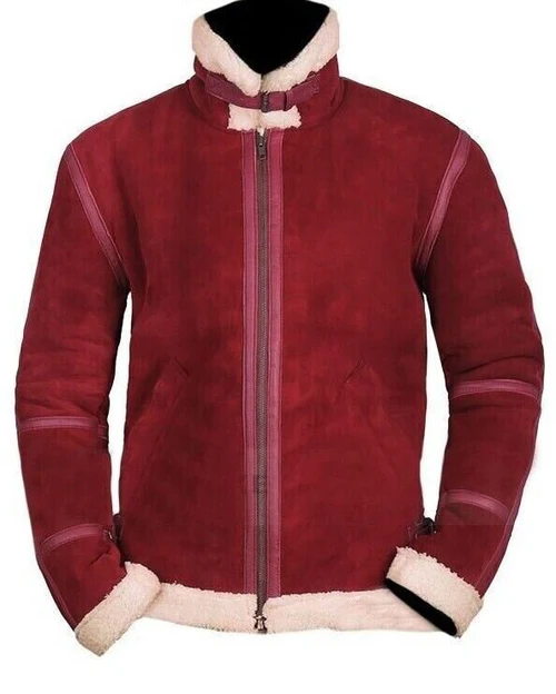 Ryan Reynolds Spirited Christmas Red Suede Leather Jacket