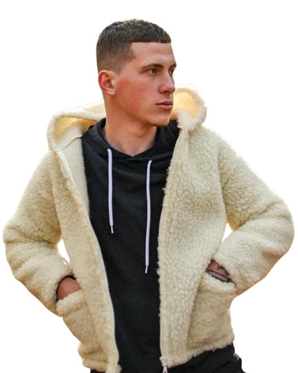 lambswool merino wool 100% Hood Jacket