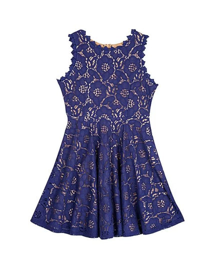 Big Girls Sleeveless Scuba Knit Skater Dress