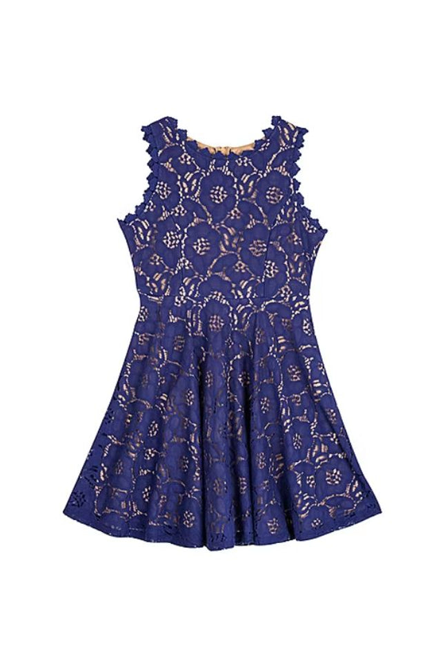 Big Girls Sleeveless Scuba Knit Skater Dress
