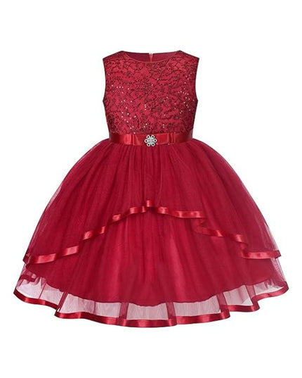 Girls Fashion Flower Bridesmaid Wedding Party Dress