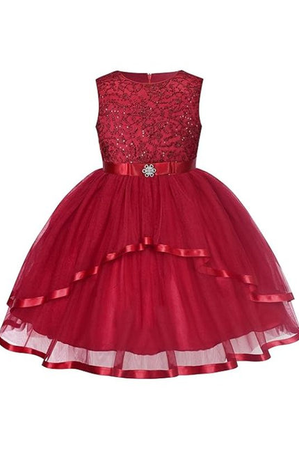 Girls Fashion Flower Bridesmaid Wedding Party Dress