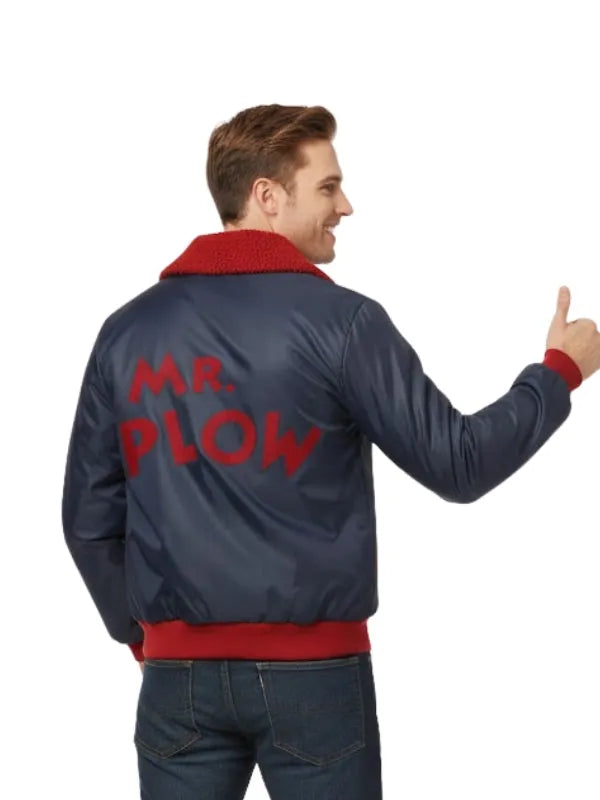 The Simpsons Mr Plow Homer Simpson bomber jacket yellow and blue